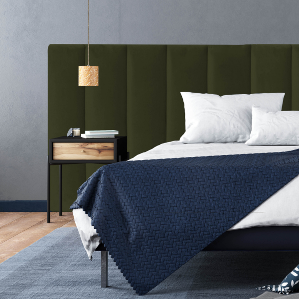 Oversized Panelled Upholstered Bedhead