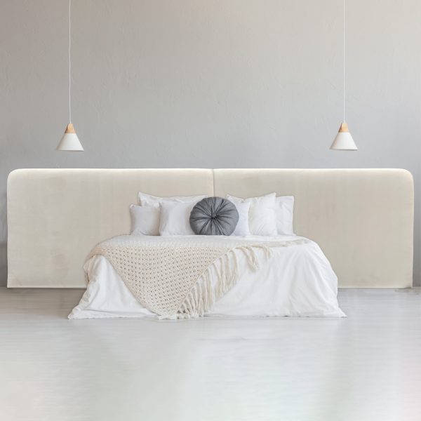 Smooth Oversized Upholstered Bedhead with rounded corners